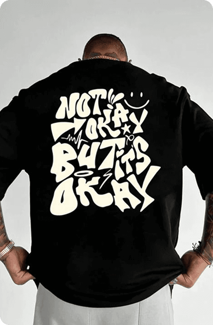 Black T-shirt with graffiti design